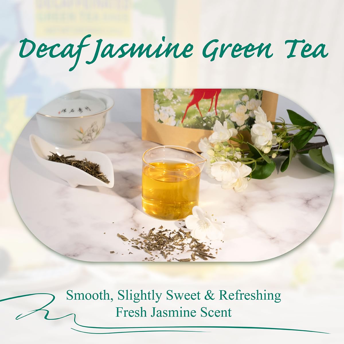 WT WEETEE jasmine blossoms in steam evoke calming scent without caffeine