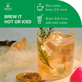 WT WEETEE steaming tea cup invites a cozy caffeine-free moment