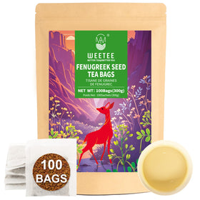 WT WEETEE fenugreek tea bags packaging shows eco-friendly kraft bag.