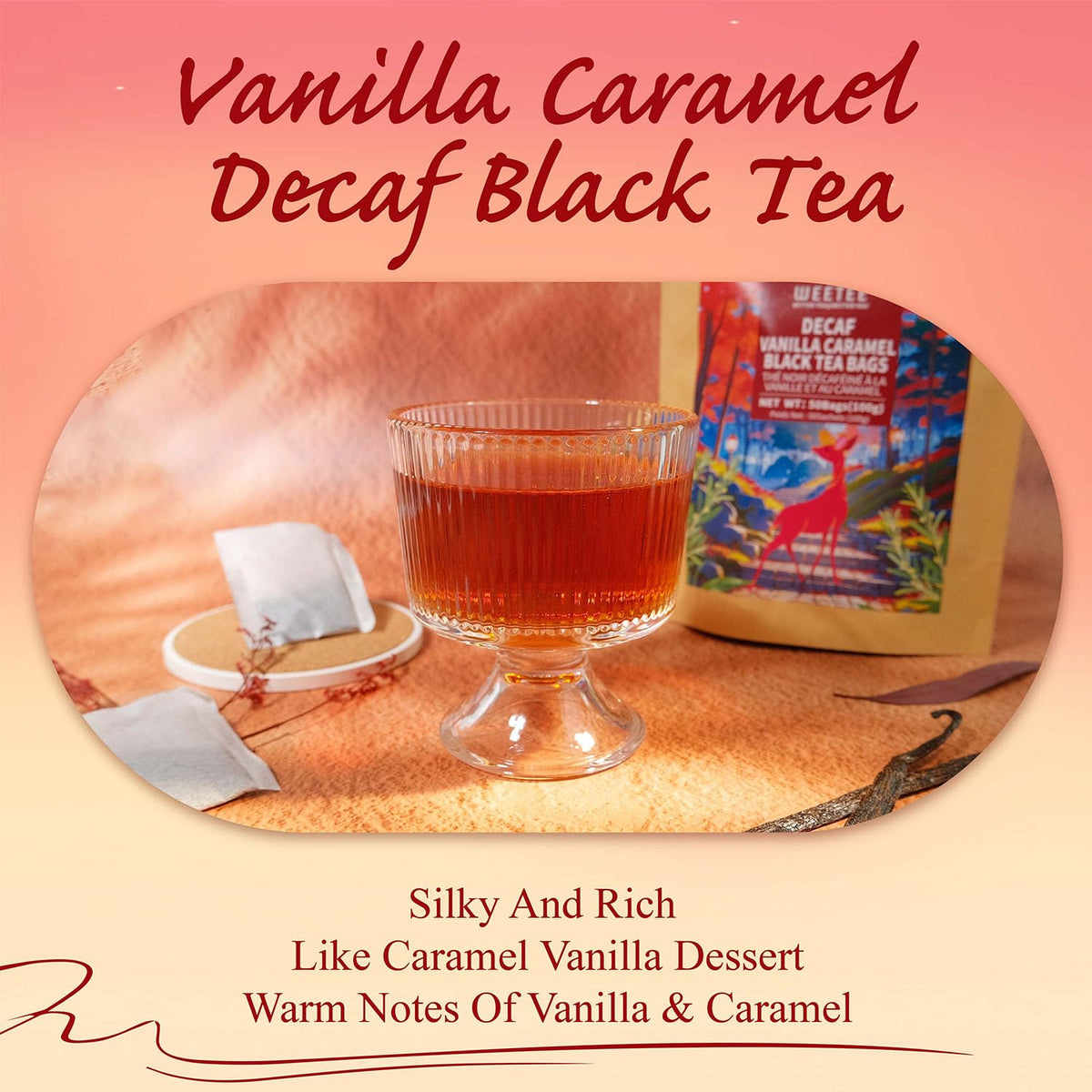 WT WEETEE smooth vanilla caramel aroma elevates your tea ritual