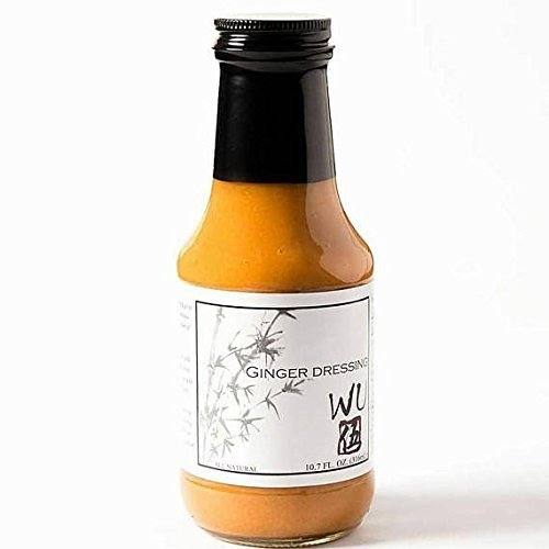 Wu Japanese Ginger Dressing bottle with all-natural ingredients for vibrant salads