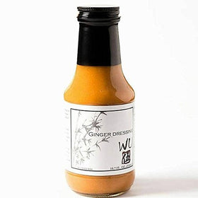 Wu Japanese Ginger Dressing bottle with all-natural ingredients for vibrant salads