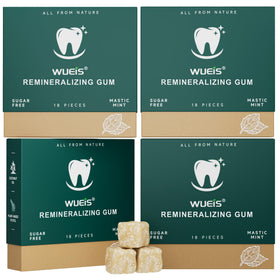 WUEIS remineralizing gum with hydroxyapatite for enamel-friendly daily use.
