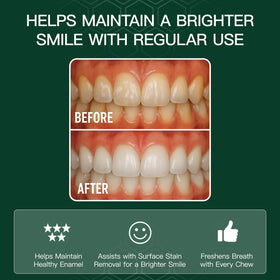 WUEIS Remineralizing Gum texture closeup reveals smooth surface for comfortable chewing.