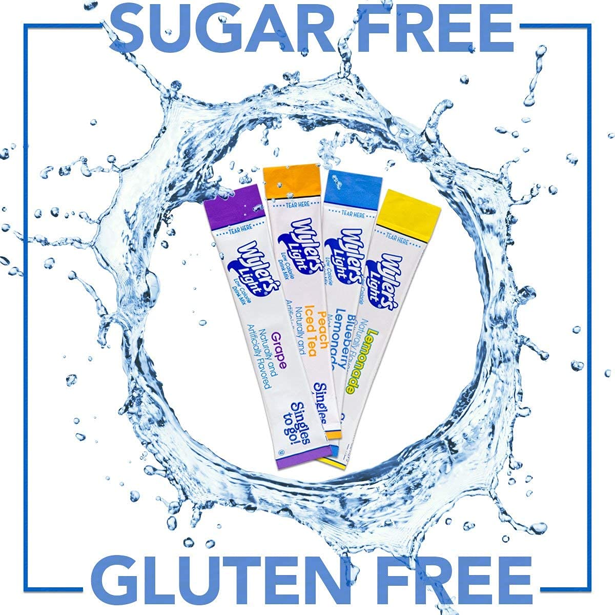 Wyler's Light 8-pack box highlighting 96 servings for family hydration.