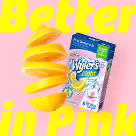 Wyler's Light 96-servings case displayed for family hydration choices.