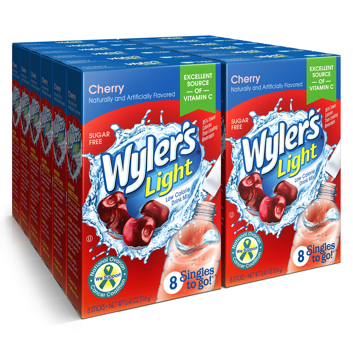 Wyler's Light Cherry powder packet for quick on-the-go hydration.