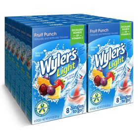 Wyler's Light Fruit Punch packet open for quick hydration on the go.