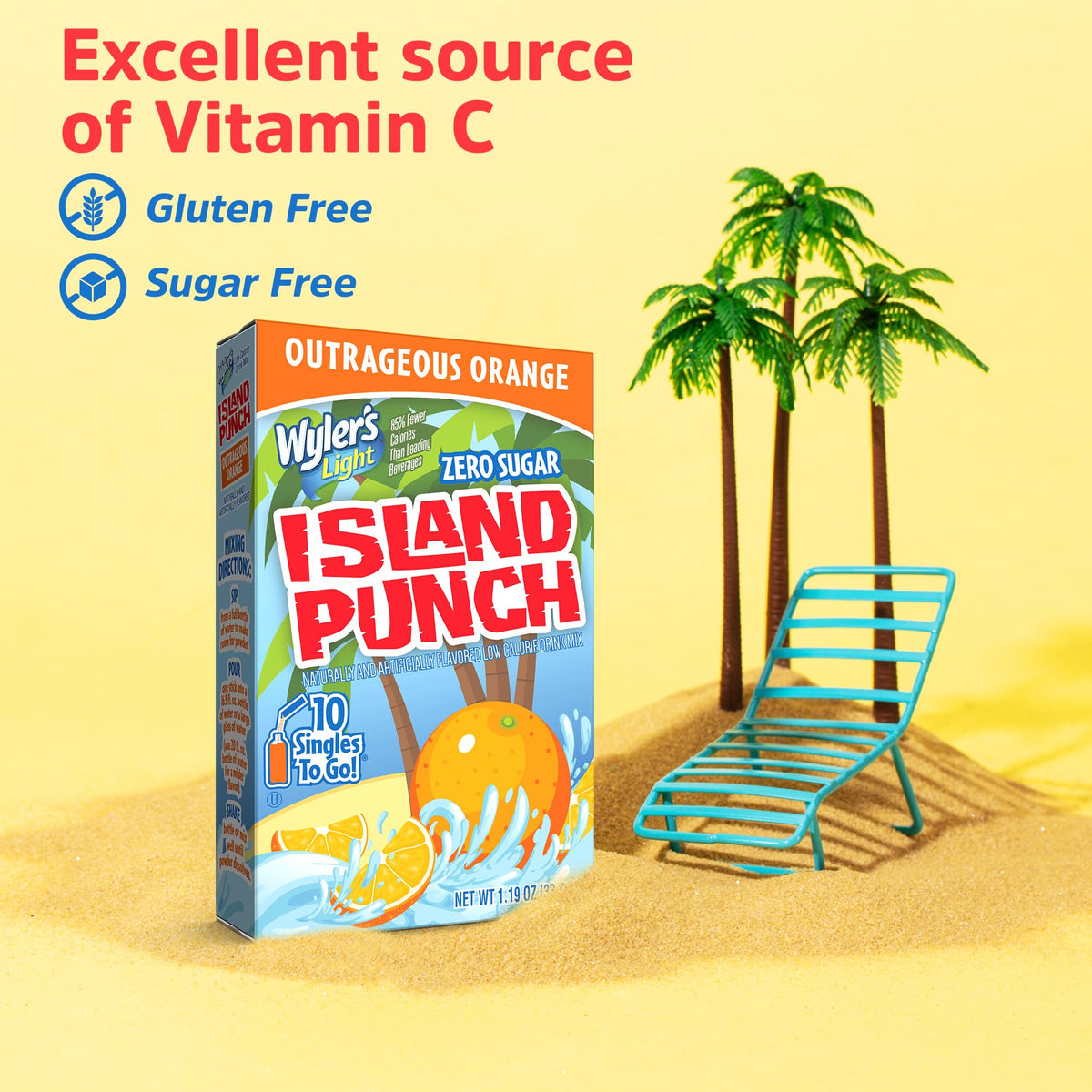 Island Punch flavor display featuring five tropical options.
