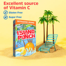Island Punch flavor display featuring five tropical options.