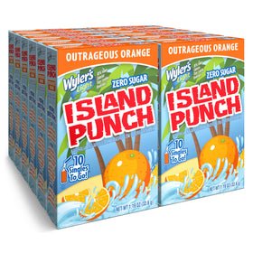 Wylers Light Island Punch packaging box with five tropical flavors and zero sugar.