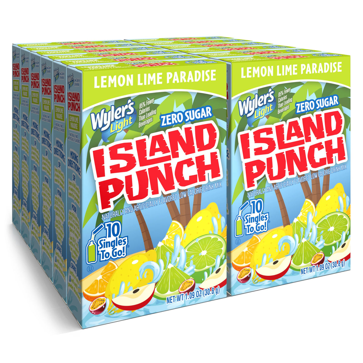 Wyler’s Light Island Punch Singles To Go box shown for on-the-go hydration.