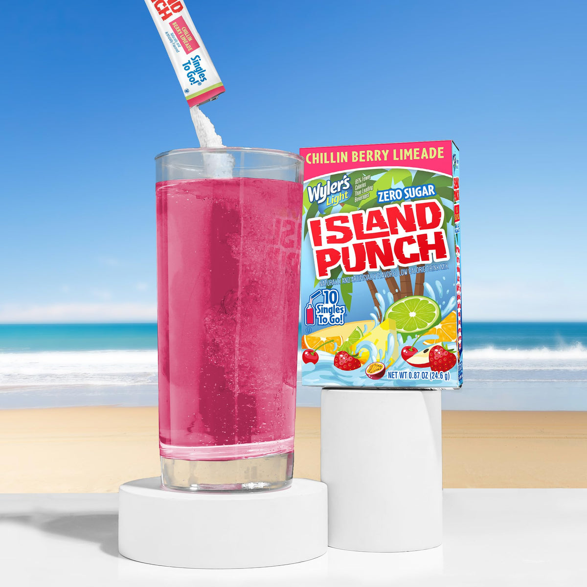 Wyler's Light zero-sugar vitamin-c drink mix provides a refreshing boost.