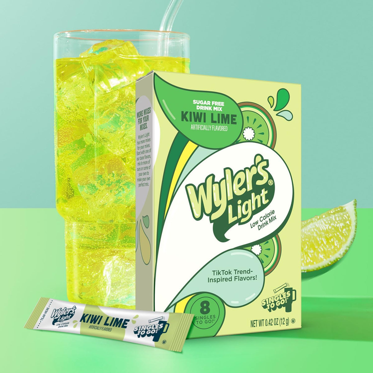 Close-up of Wyler's Light Kiwi Lime flavor notes and aroma.