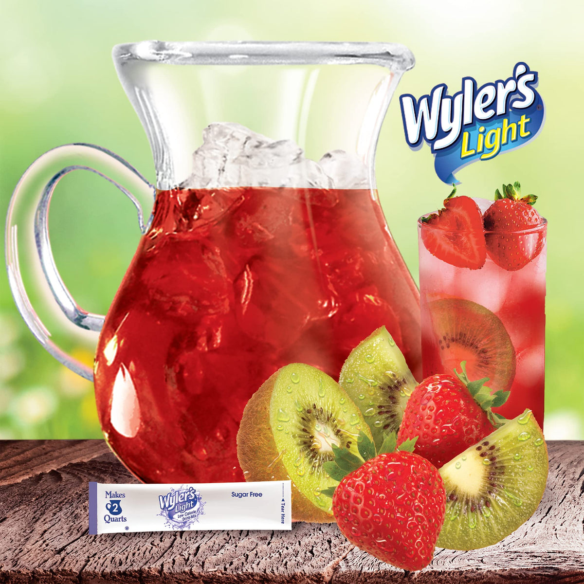 Pitcher being filled with Wyler's Light mix for quick drinks