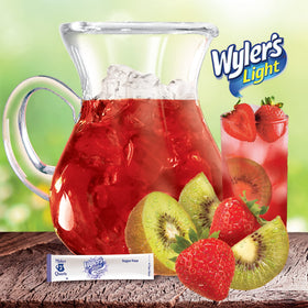 Pitcher being filled with Wyler's Light mix for quick drinks