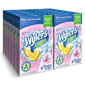 Wyler's Light Pink Lemonade powder packet for tasty, low-calorie hydration.