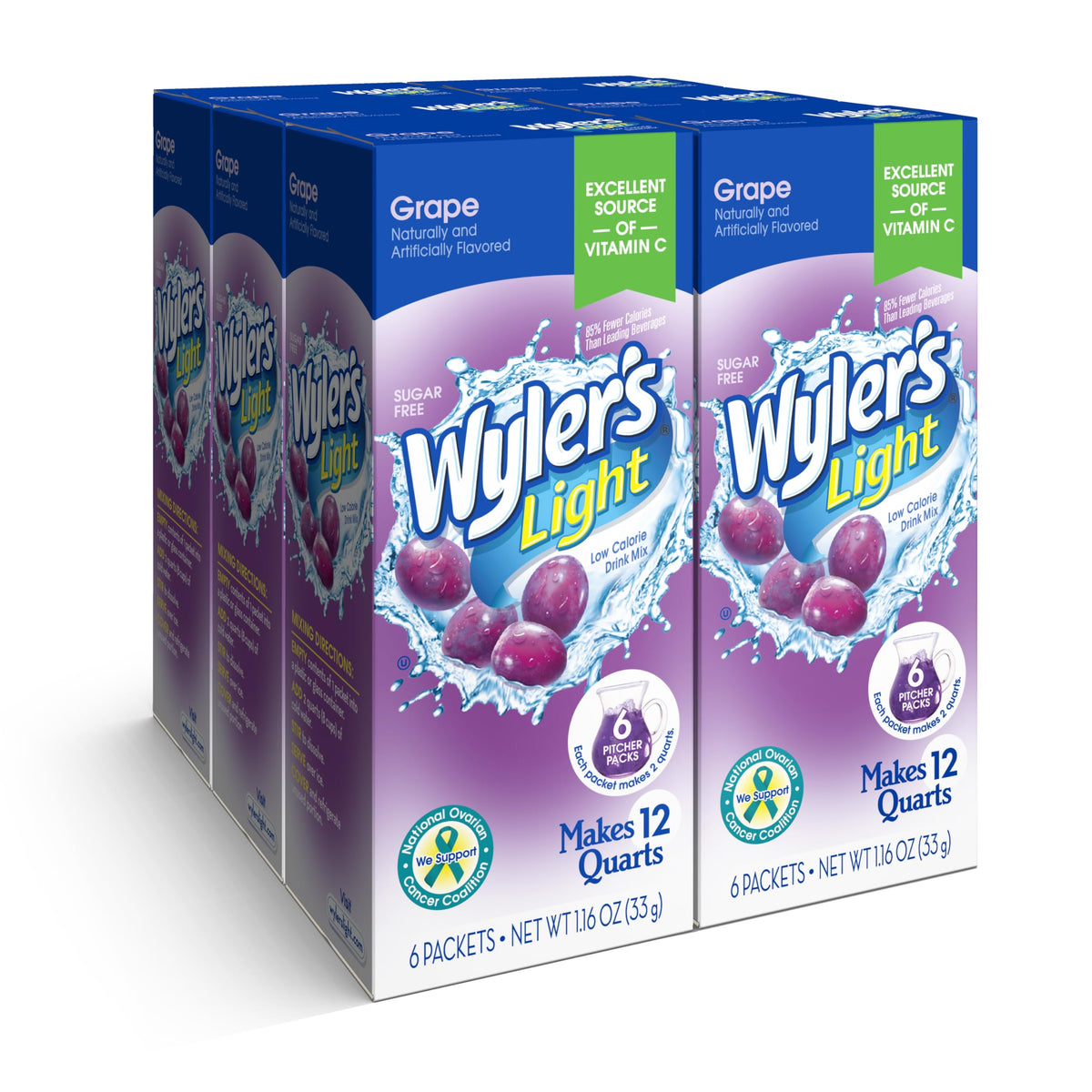 Wyler's Light grape pitcher packs boxes for sugar-free flavoring