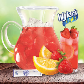 Wyler's Light Pitcher Packs on grocery shelf for easy flavor choice.