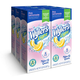 Wyler's Light pink lemonade box for flavorful hydration at gatherings and on the go.