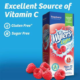 Wyler's Light Raspberry pink pitcher with vibrant flavor and light sweetness.