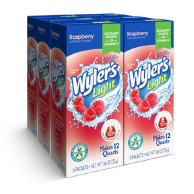 Wyler's Light Raspberry Pitcher Packs in a glass, sugar-free flavor for refreshing hydration.