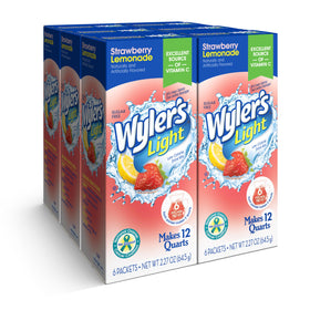 Wyler's Light Pitcher Packs Strawberry Lemonade box provides easy low-calorie flavor.