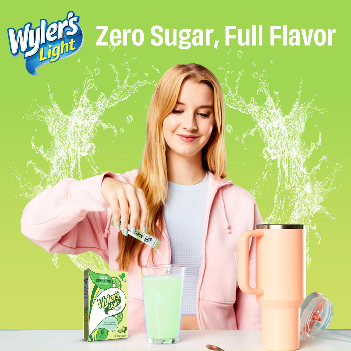 Wyler's Light Rainbow Sherbet stick delivers bright flavor to your water