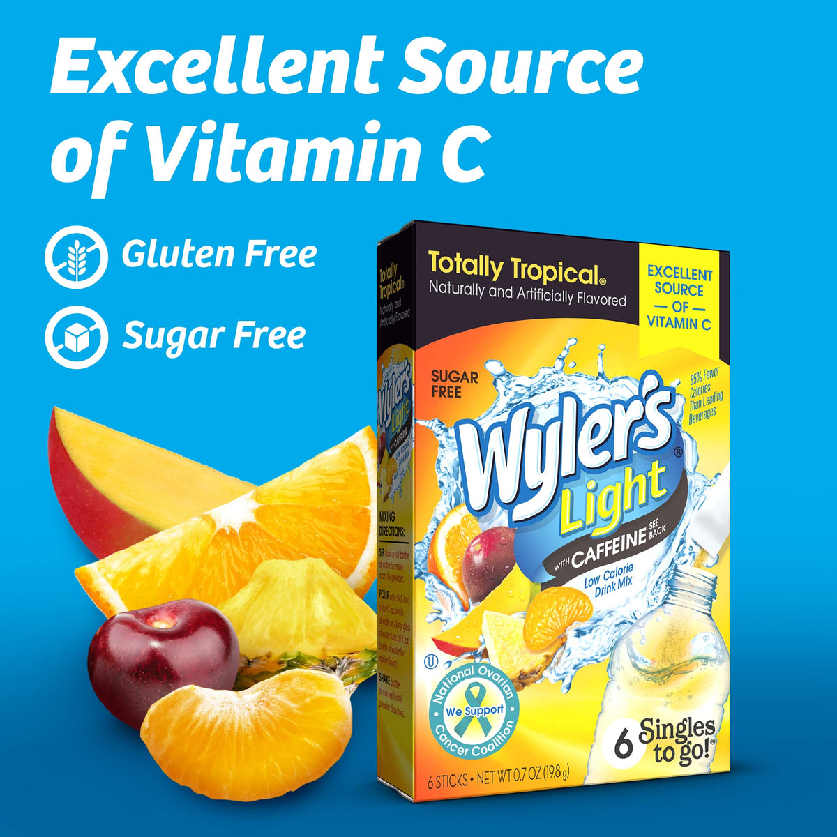 Wyler's Light Raspberry flavor packets highlighting sugar-free taste boost