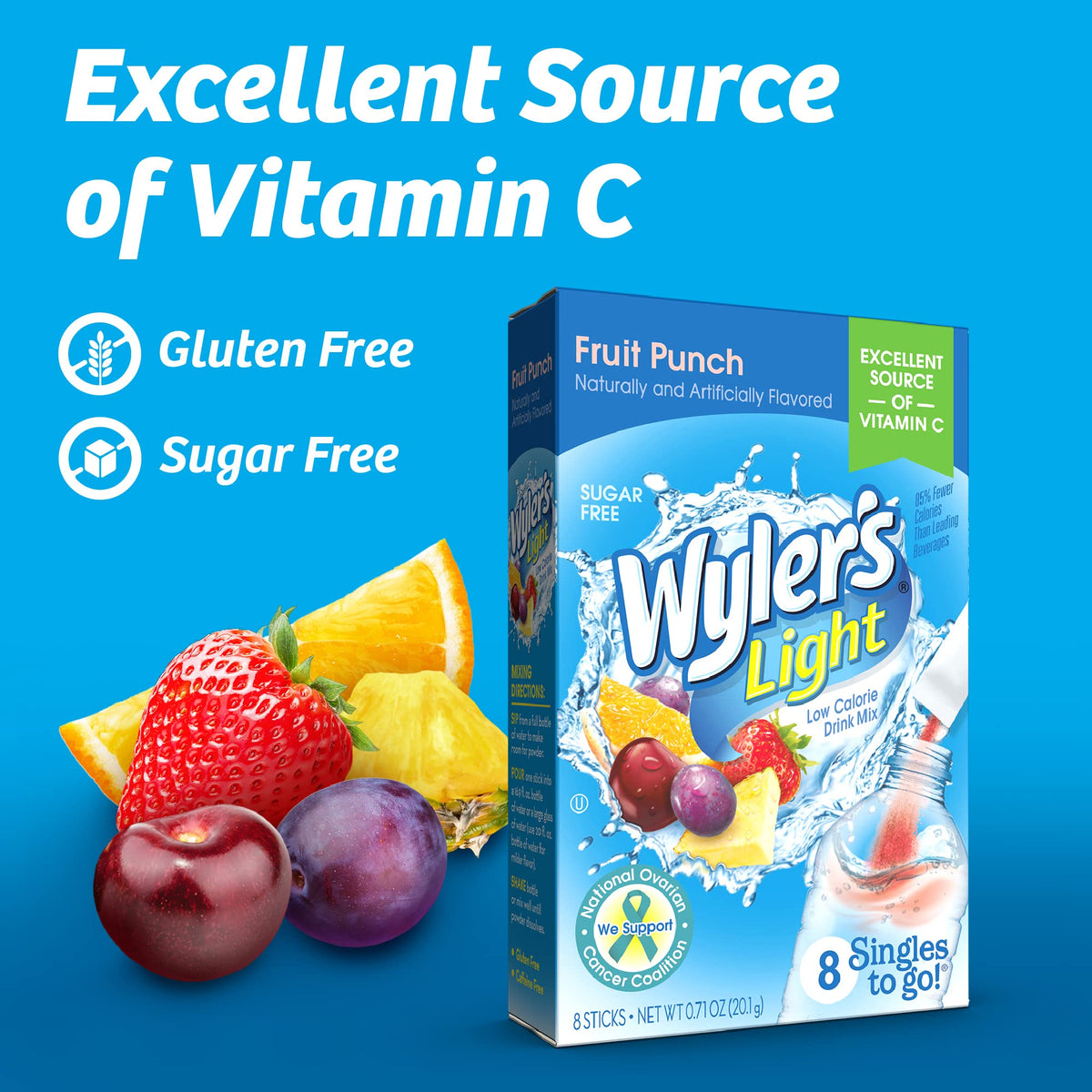 Shaken Wyler's Light Fruit Punch for refreshing taste after workouts.