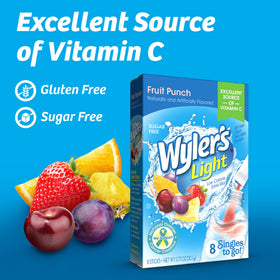 Shaken Wyler's Light Fruit Punch for refreshing taste after workouts.