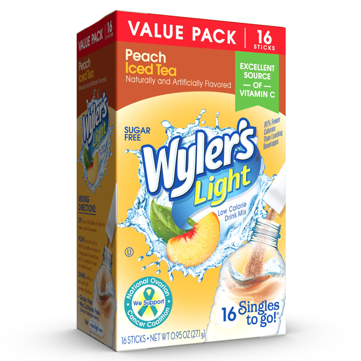 Wyler's Light powder packet stirred into water for a refreshing sip