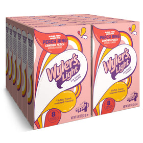 Wyler's Light Singles To Go Watertok Peach Ring box for convenient on-the-go hydration.