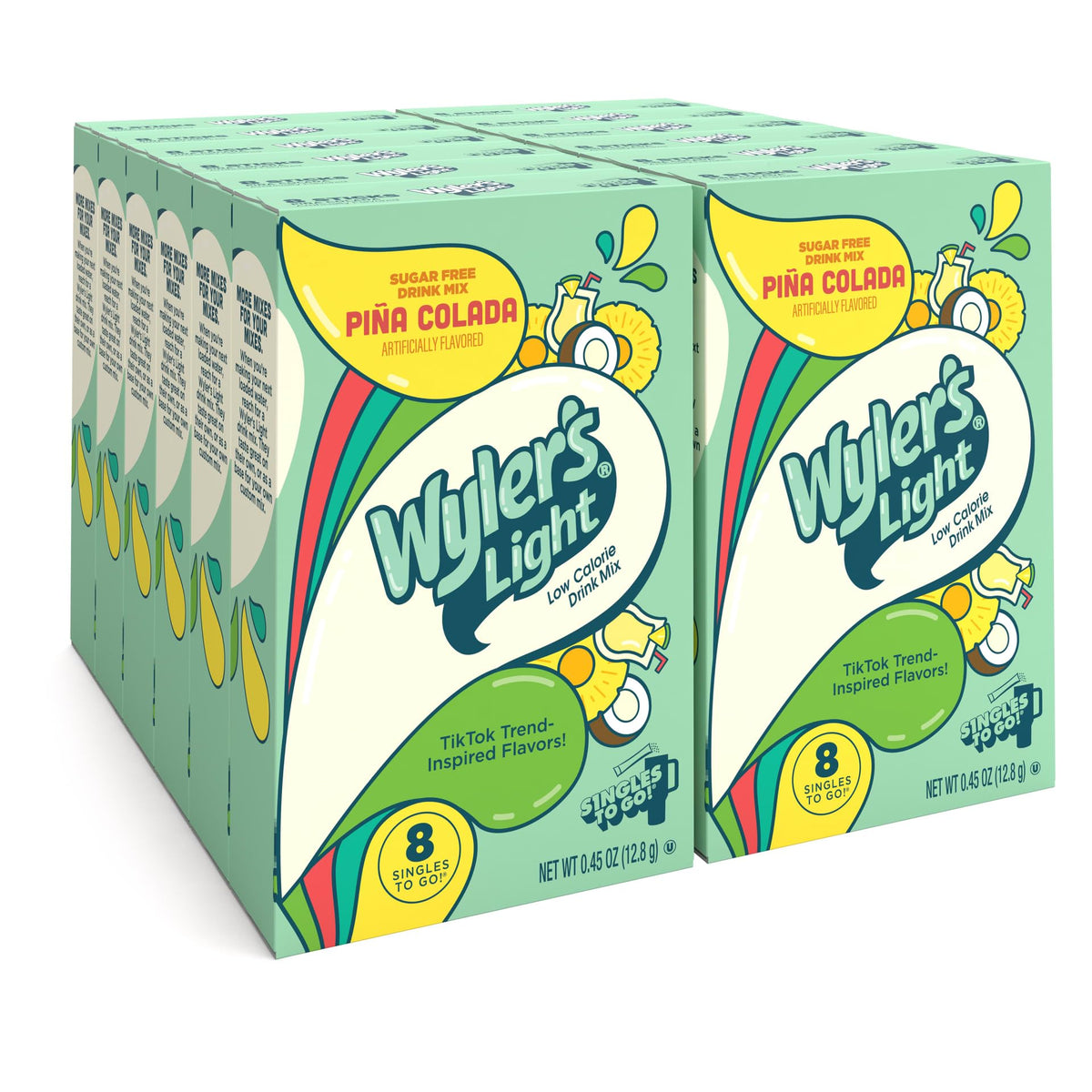 Wyler's Light Singles To Go Watertok Pina Colada packet enhances hydration with zero sugar