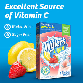 Wyler's Light Strawberry Lemonade being poured into water