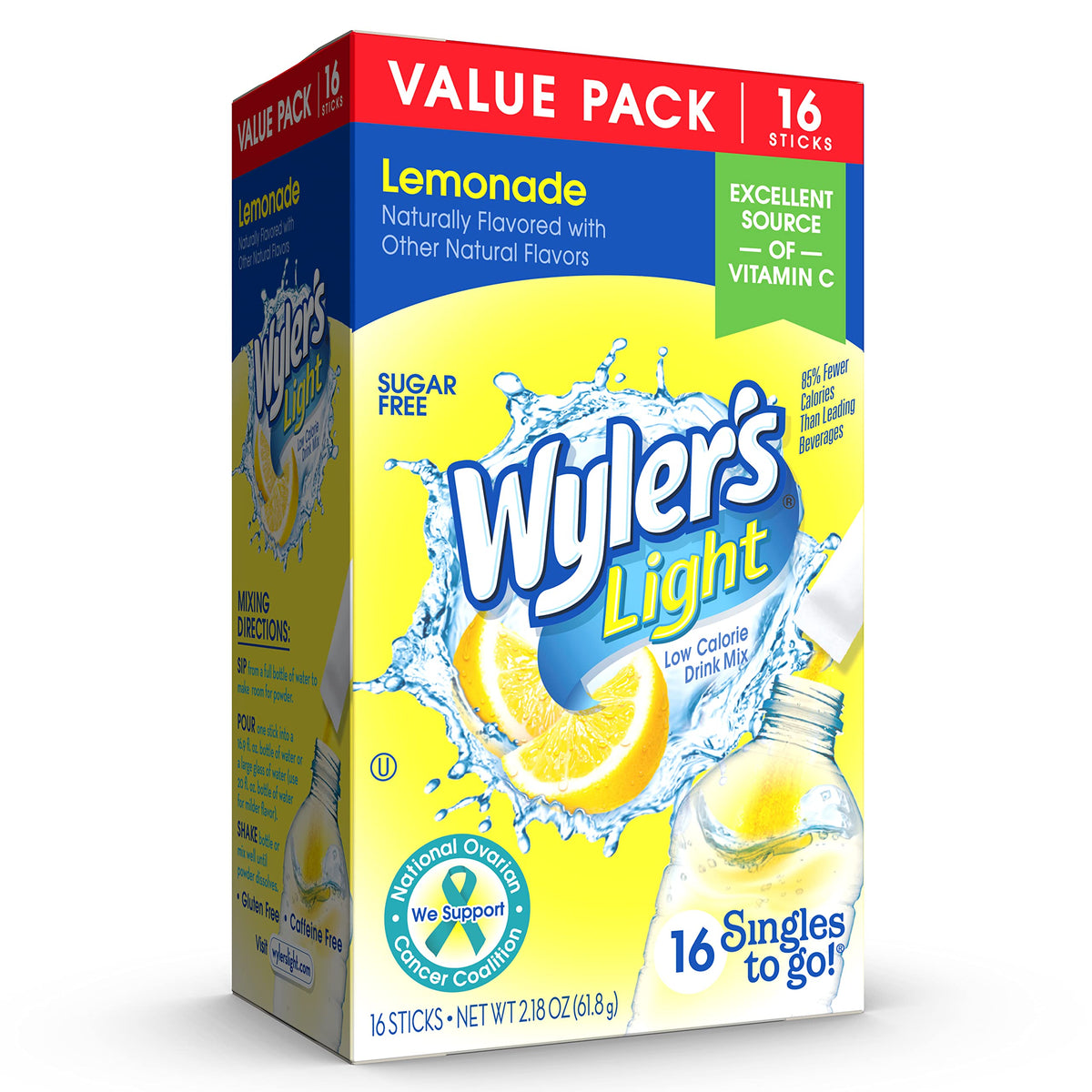 Wyler's Light water enhancer powder being poured into a bottle for mixing