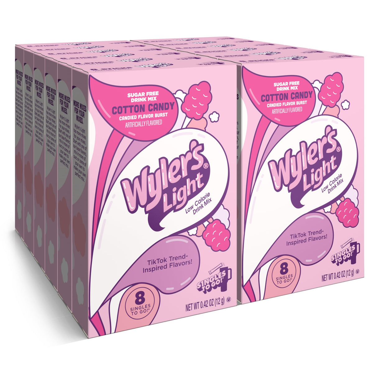 Wyler's Light Watertok Cotton Candy packet for quick, sugar-free flavor boost.