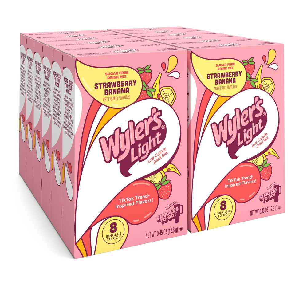 Wyler's Light Watertok Strawberry Banana powder packet for refreshing hydration