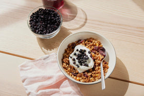 Wyman's dried wild blueberries pouch closeup highlighting freshness