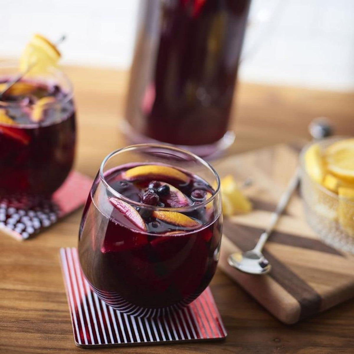 Wyman's juice mixed with seltzer for a refreshing drink.