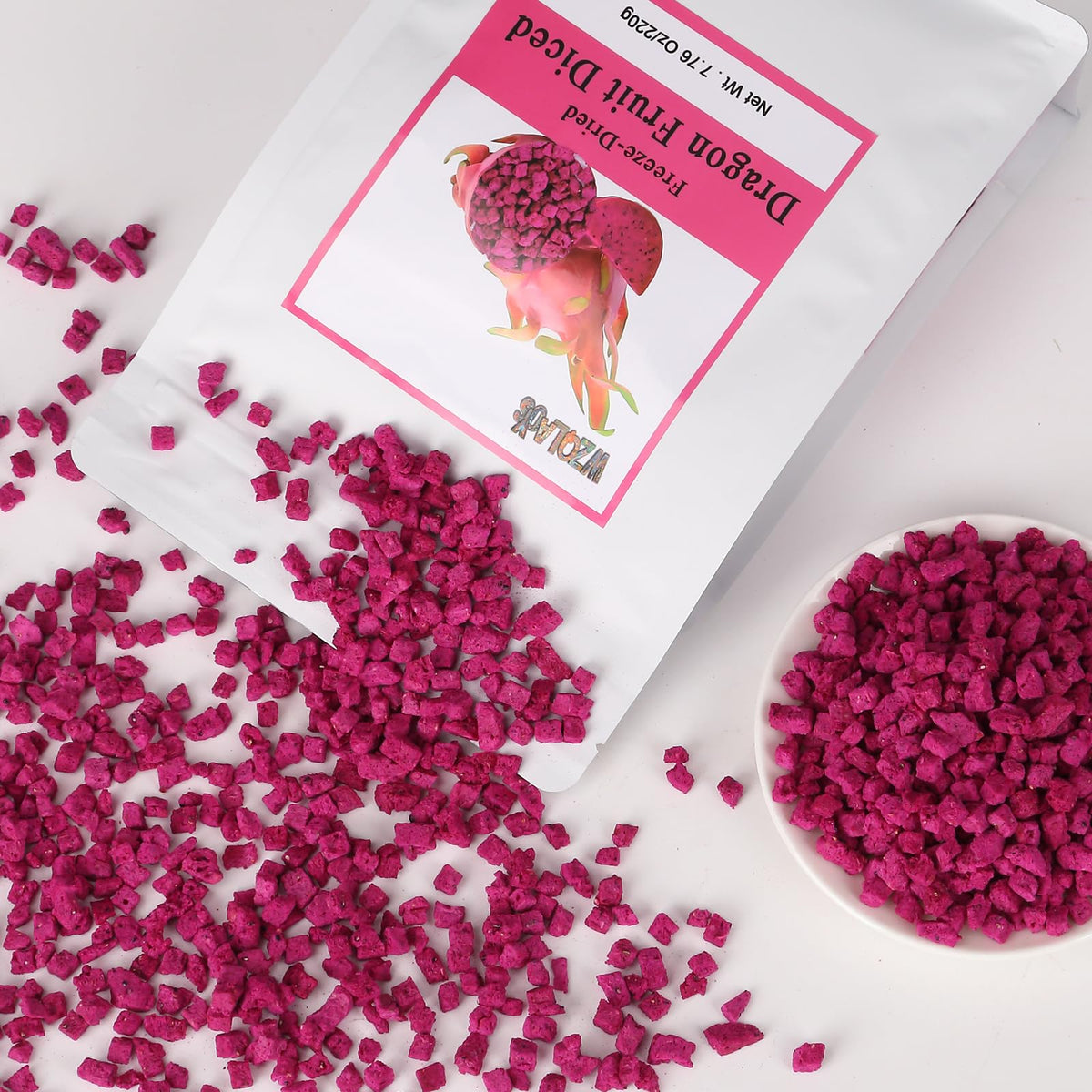 WZQLAOYS dragon fruit cubes with crisp texture as a snack