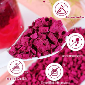 WZQLAOYS dragon fruit cubes on yogurt for tropical flavor