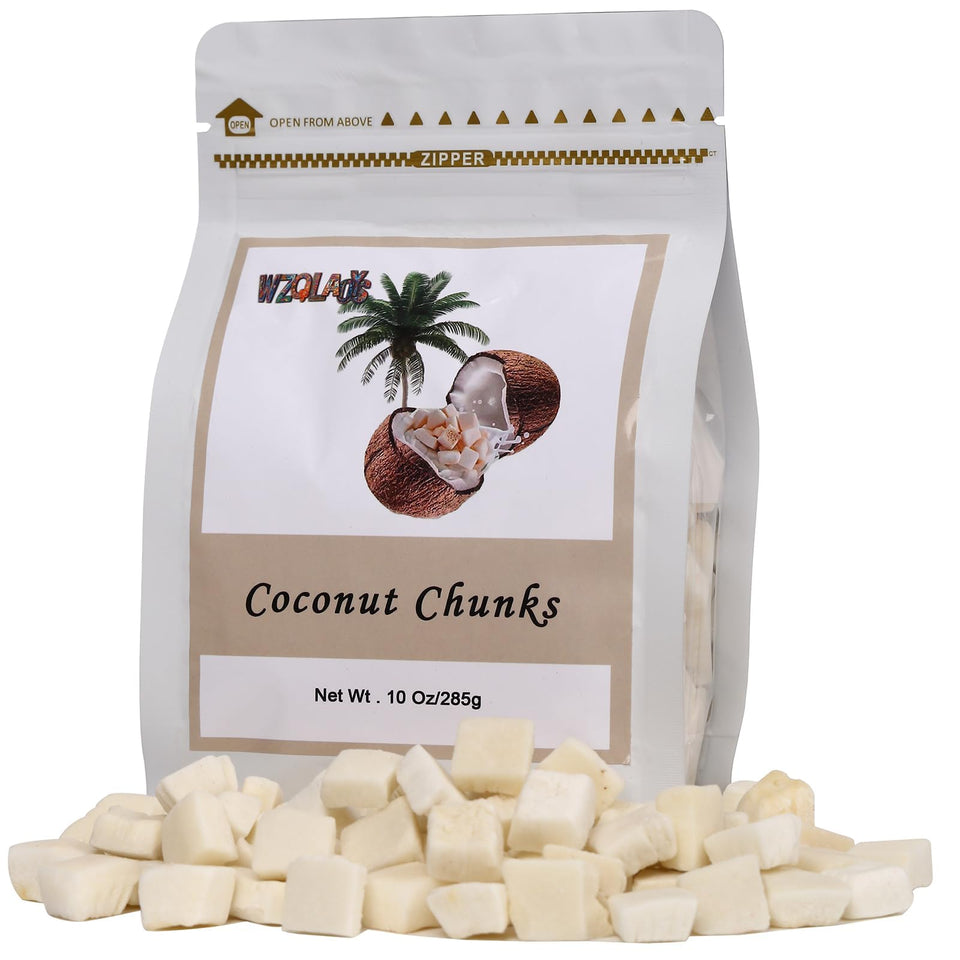 WZQLAOYS dried coconut chunks in packaging-seal for freshness