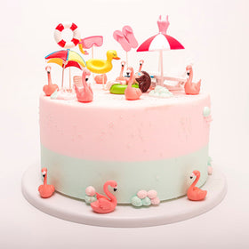 X Hot Popcorn fairy garden flamingos brighten outdoor displays and seasonal setups