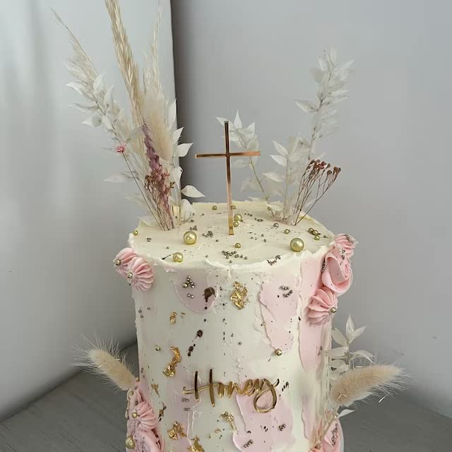 XIAOYUE 12-pack cross charms ideal for christening cake toppers and baptisms