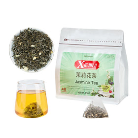 XIEJINJI Jasmine Tea bags packaging showing eco-friendly design for everyday brews.