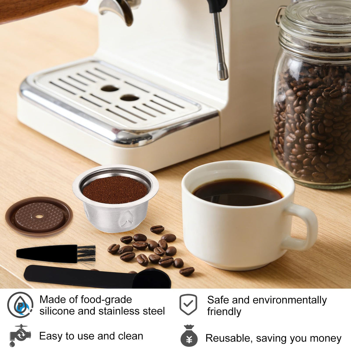 XIHIRCD coffee spoon included for precise filling and mess-free brewing.