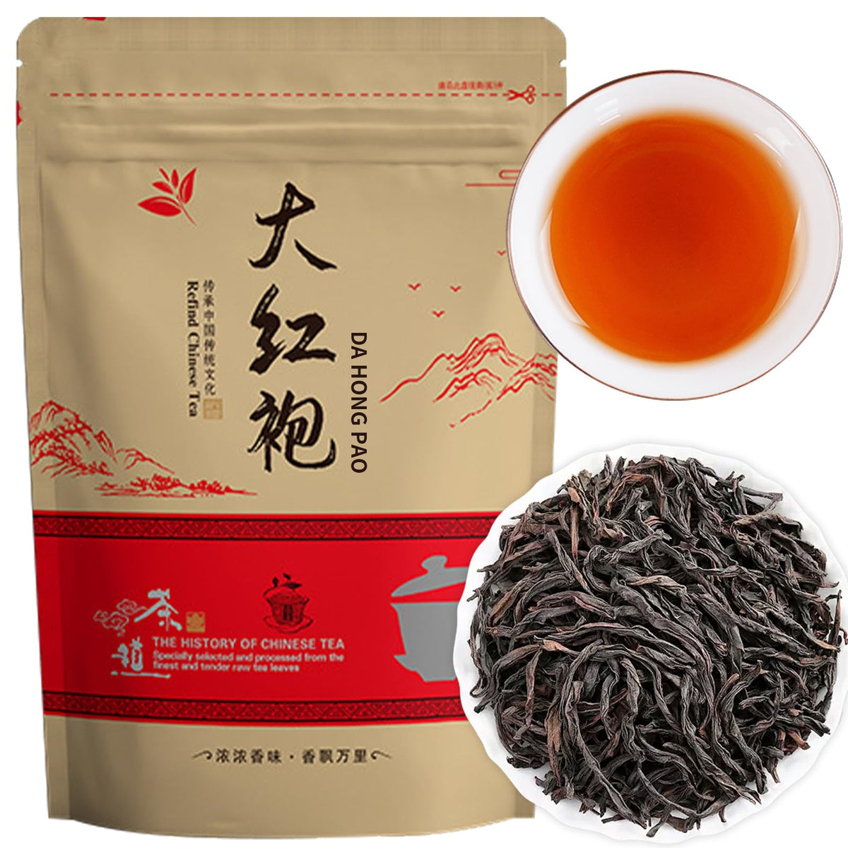 XIXICHA Da Hong Pao dry leaves close-up showing quality for authentic ritual brewing.