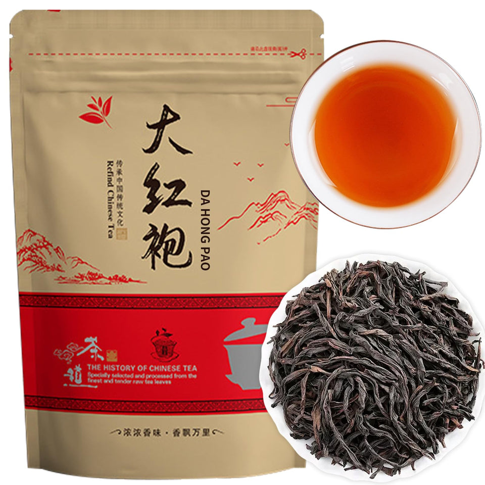 XIXICHA Da Hong Pao dry leaves close-up showing quality for authentic ritual brewing.