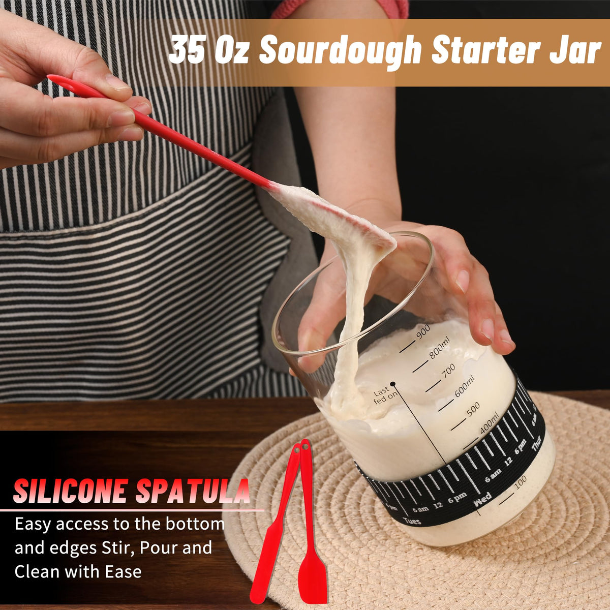 Silicone scraper included with Xileanalee Pro jar kit for smooth mixing
